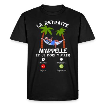 La retraite M'appelle Enfin Idée Cadeau Homme - T-shirt Premium bio Homme - noir - Devant - Nico (187cm)
