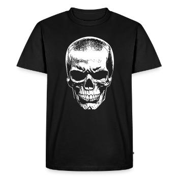 Oldschool Skull with tattoo on the eyebrow - Men's Premium Organic T-Shirt - black - Front - Nico (187cm)
