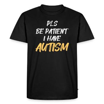 Sensibilisation à l'autisme: merci d'être patient, j'ai l'autisme - T-shirt Premium bio Homme - noir - Devant - Nico (187cm)