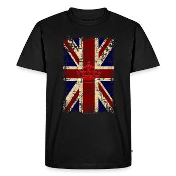 Union Jack - Look d'occasion - Édition Vintage - T-shirt Premium bio Homme - noir - Devant - Nico (187cm)