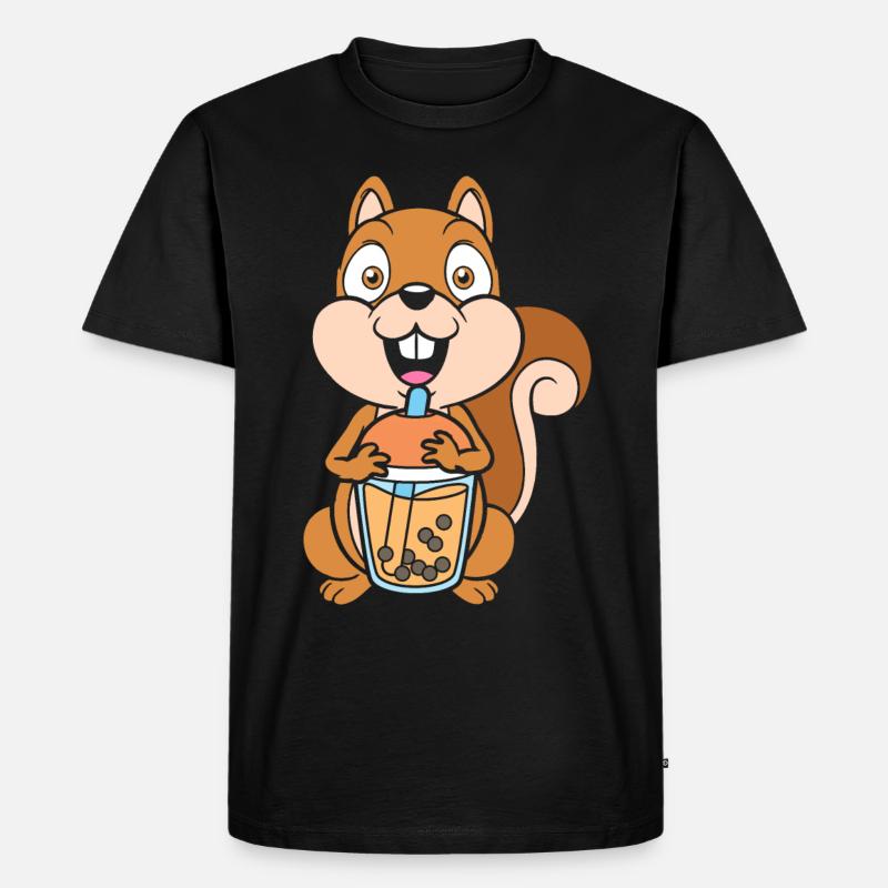 Bubble Tea Squirrel - Men's Premium Organic T-Shirt - black