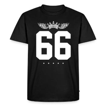66 Number crown - Men's Premium Organic T-Shirt - black - Front - Nico (187cm)