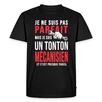 tonton mécanisien parfait oncle mécano mécanique - T-shirt Premium bio Homme - noir - Devant - Nico (187cm)