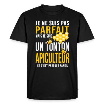 tonton abeille pas parfait oncle miel apiculteur - T-shirt Premium bio Homme - noir - Devant - Nico (187cm)