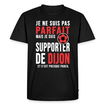supporter foot Dijon humour football dijonnais - T-shirt Premium bio Homme - noir - Devant - Nico (187cm)
