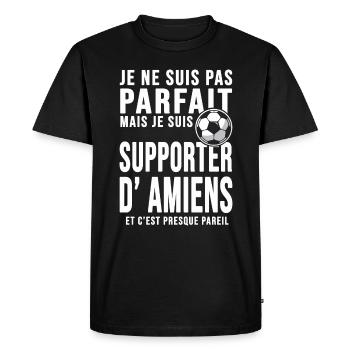 supporter football Amiens Cadeau équipe foot - T-shirt Premium bio Homme - noir - Devant - Nico (187cm)