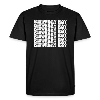 Anniversaire Garçon Groovy Rétro Vintage Anniversaire - T-shirt Premium bio Homme - noir - Devant - Nico (187cm)