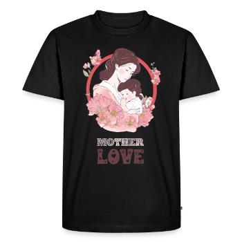 Mother love - Men's Premium Organic T-Shirt - black - Front - Nico (187cm)