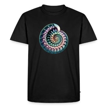 Spirale de Fibonacci, coquille, nombre d’or - T-shirt Premium bio Homme - noir - Devant - Nico (187cm)