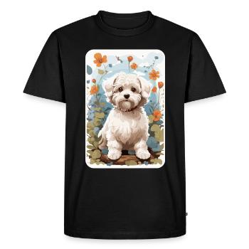 Bichon Havanais, Bichon Havenese, Chien à Natuen - T-shirt Premium bio Homme - noir - Devant - Nico (187cm)