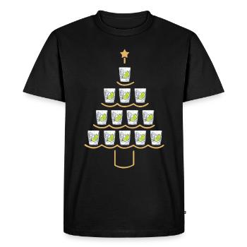 Sapin de Noël au gin - T-shirt Premium bio Homme - noir - Devant - Nico (187cm)