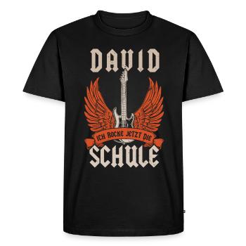 Schoolchild David I'm rocking the first day of school now - Men's Premium Organic T-Shirt - black - Front - Nico (187cm)