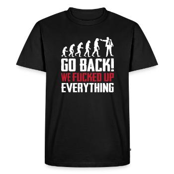 evolution - Men's Premium Organic T-Shirt - black - Front - Nico (187cm)