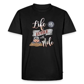 taupe - T-shirt Premium bio Homme - noir - Devant - Nico (187cm)