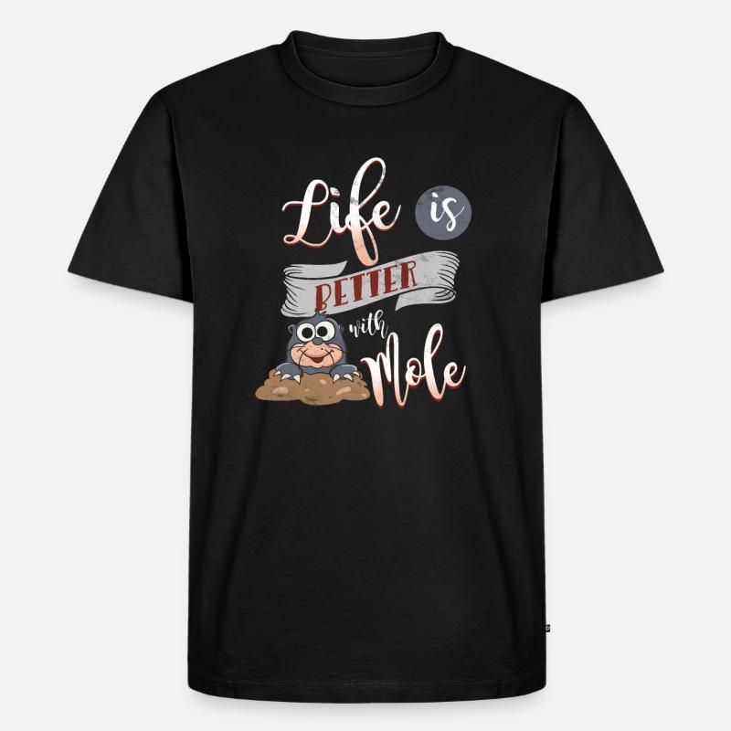 Maulwurf - Männer Premium Bio T-Shirt - Schwarz
