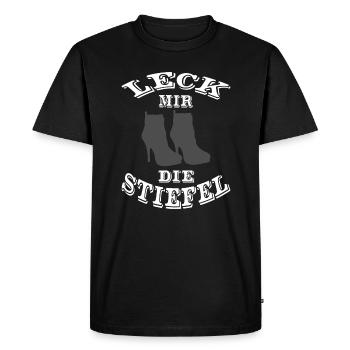 Boot lick idée de cadeau sexe bootlick - T-shirt Premium bio Homme - noir - Devant - Nico (187cm)