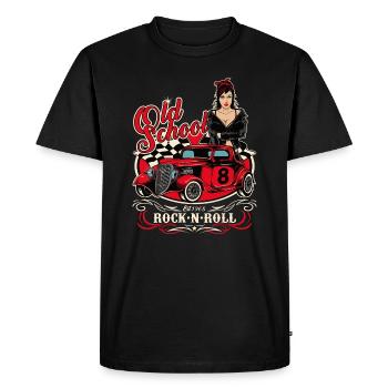Rockabilly Pin Up Girl 60s Retro Vintage - Men's Premium Organic T-Shirt - black - Front - Nico (187cm)