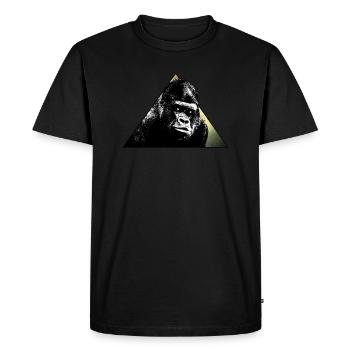 GORILLA in Triangle // Conception de style de tatouage à l’encre d’or - T-shirt Premium bio Homme - noir - Devant - Nico (187cm)