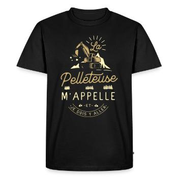 Pelleteuse Conducteur Engin Excavateur Tractopelle - T-shirt Premium bio Homme - noir - Devant - Nico (187cm)