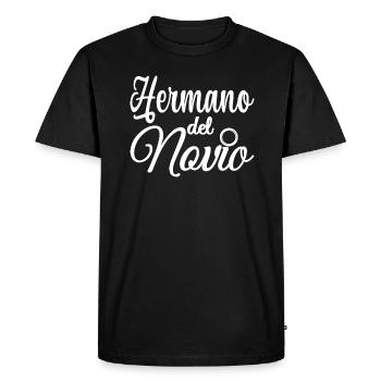 Hermano del Novio Groom's Brother Wedding Gift - Men's Premium Organic T-Shirt - black - Front - Nico (187cm)
