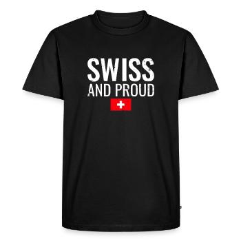 Suisse et fière Suisse Drapeau suisse - T-shirt Premium bio Homme - noir - Devant - Nico (187cm)