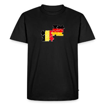 Belgium Germany Flag German Belgians - Men's Premium Organic T-Shirt - black - Front - Nico (187cm)