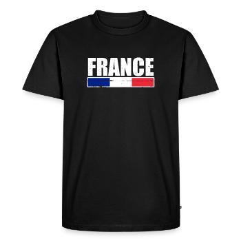 France France Drapeau français Français - T-shirt Premium bio Homme - noir - Devant - Nico (187cm)