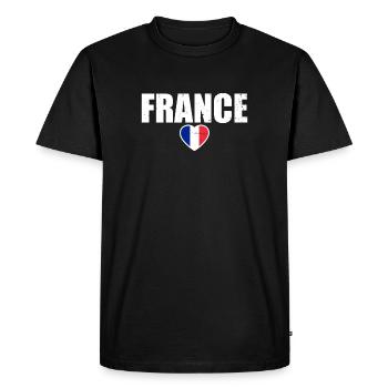 France France Français fier Français - T-shirt Premium bio Homme - noir - Devant - Nico (187cm)
