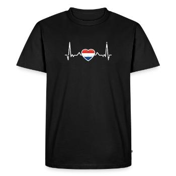 Pays-Bas battement de cœur Drapeau néerlandais - T-shirt Premium bio Homme - noir - Devant - Nico (187cm)