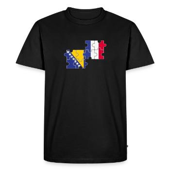 Bosnia France Flag French Bosnians - Men's Premium Organic T-Shirt - black - Front - Nico (187cm)
