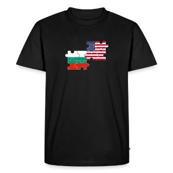 Bulgarie États-Unis Drapeau Américain Bulgare - T-shirt Premium bio Homme - noir - Devant - Nico (187cm)