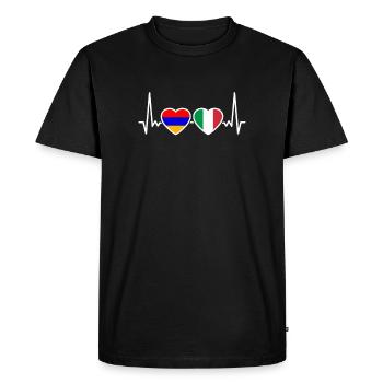 Arménie Italie Heartbeat Flag Arméniens - T-shirt Premium bio Homme - noir - Devant - Nico (187cm)