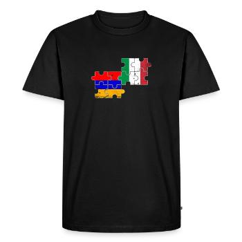 Arménie Italie Drapeau Vintage Arménien - T-shirt Premium bio Homme - noir - Devant - Nico (187cm)