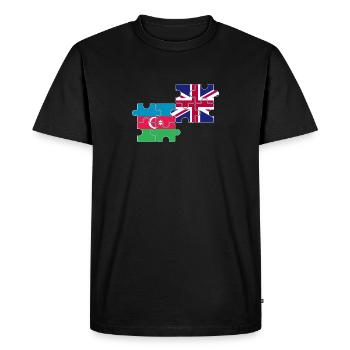 Azerbaïdjan Drapeau du Royaume-Uni Azerbaïdjanais - T-shirt Premium bio Homme - noir - Devant - Nico (187cm)