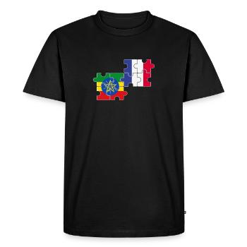 France Ethiopie Drapeau Ethiopien - T-shirt Premium bio Homme - noir - Devant - Nico (187cm)
