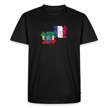 France Ethiopie Vintage Flag Ethiopien - T-shirt Premium bio Homme - noir - Devant - Nico (187cm)