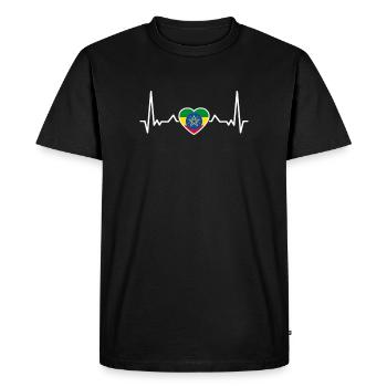 Ethiopie battement de cœur Drapeau éthiopien éthiopien - T-shirt Premium bio Homme - noir - Devant - Nico (187cm)