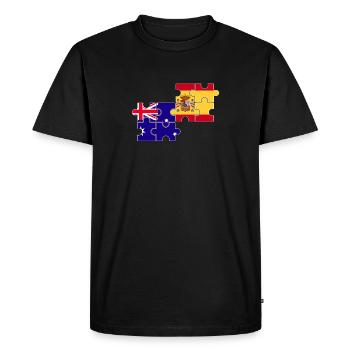 Australie Espagne Drapeau Australie - T-shirt Premium bio Homme - noir - Devant - Nico (187cm)