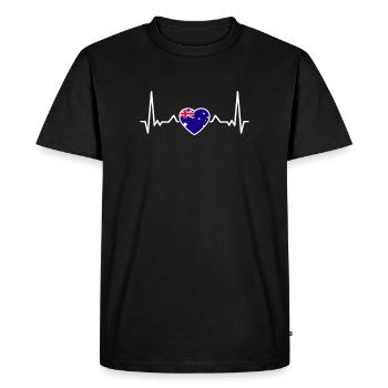 Australie Heartbeat Drapeau australien - T-shirt Premium bio Homme - noir - Devant - Nico (187cm)
