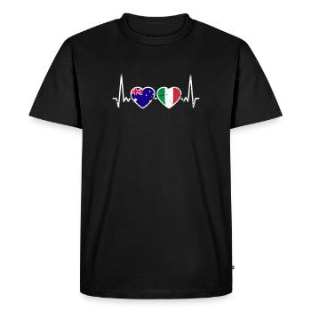 Australie Italie Battement de cœur Drapeau Australien - T-shirt Premium bio Homme - noir - Devant - Nico (187cm)