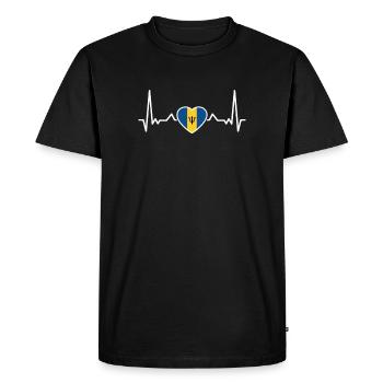 Barbade Heartbeat Barbadian Flag Barbadien - T-shirt Premium bio Homme - noir - Devant - Nico (187cm)