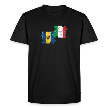 Barbade Italie Vintage Flag Barbadien - T-shirt Premium bio Homme - noir - Devant - Nico (187cm)