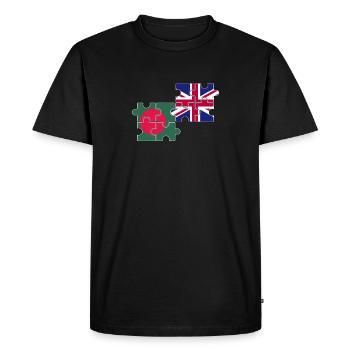 Bangladesh UK flag British Bangladesh - Men's Premium Organic T-Shirt - black - Front - Nico (187cm)