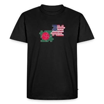 Bangladesh USA Flag American Bangladesh - Men's Premium Organic T-Shirt - black - Front - Nico (187cm)