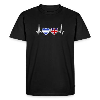 Honduras UK Heartbeat Flag Hondurien - T-shirt Premium bio Homme - noir - Devant - Nico (187cm)