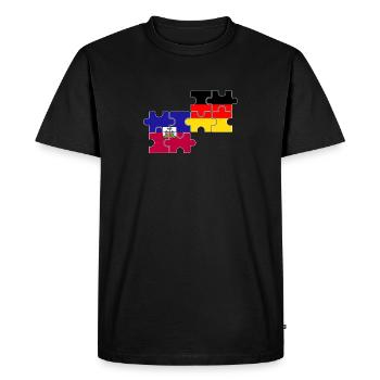 Haïti Allemagne Drapeau Allemand Haïtien - T-shirt Premium bio Homme - noir - Devant - Nico (187cm)