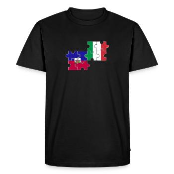 Haïti Italie Drapeau Italien Haïtien - T-shirt Premium bio Homme - noir - Devant - Nico (187cm)