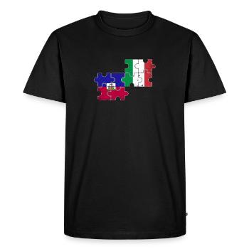 Haïti Italie Vintage Drapeau Italiens Haïtiens - T-shirt Premium bio Homme - noir - Devant - Nico (187cm)