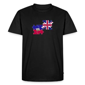 Haïti Drapeau du Royaume-Uni Haïtien britannique - T-shirt Premium bio Homme - noir - Devant - Nico (187cm)