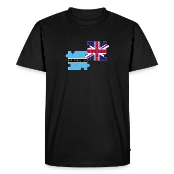 Botswana UK flag British Botswanan - Men's Premium Organic T-Shirt - black - Front - Nico (187cm)